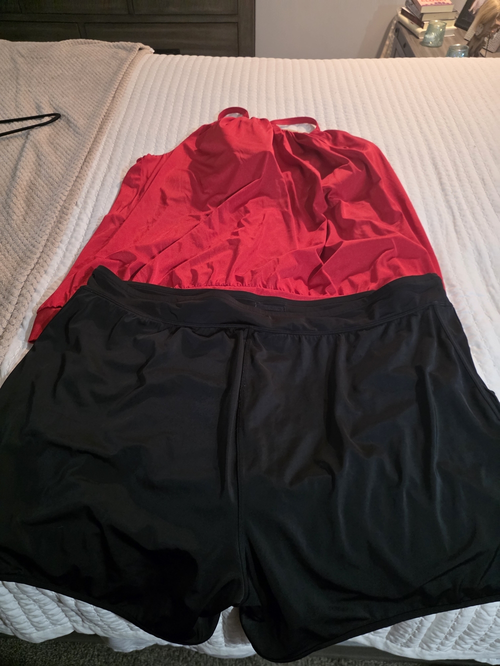 Women's Red Lane Bryant Swim Suit Set
